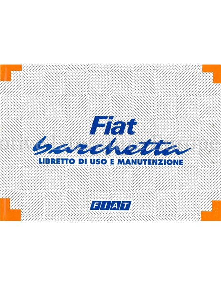 1995 FIAT BARCHETTA OWNERS MANUAL ITALIAN