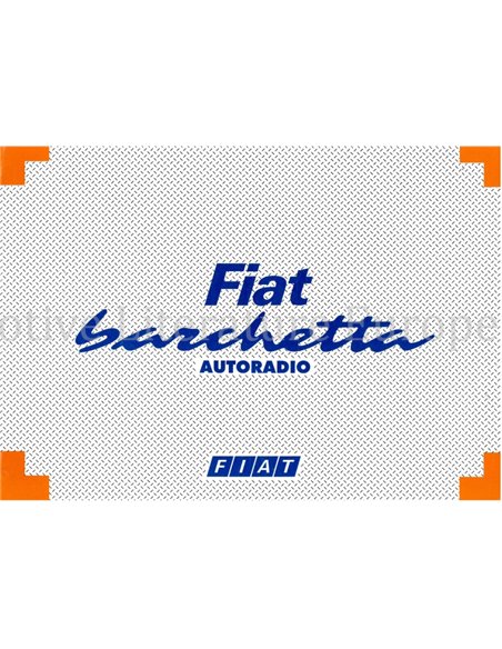 1995 FIAT BARCHETTA RADIO OWNERS MANUAL ITALIAN