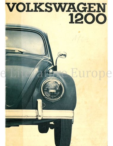 1963 VOLKSWAGEN BEETLE 1200 OWNERS MANUAL GERMAN