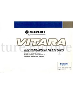 1992 SUZUKI VITARA BETRIEBSANLEITUNG DEUTSCH