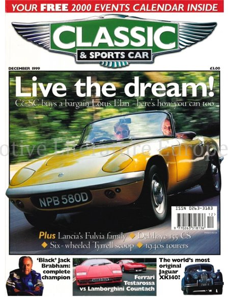 1999 CLASSIC AND SPORTSCAR MAGAZINE DECEMBER ENGLISH