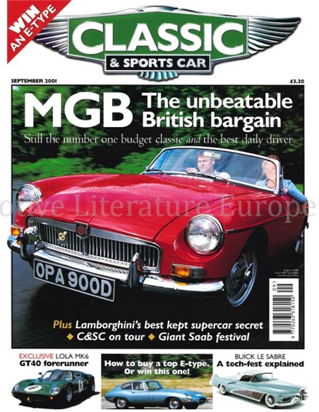 2001 CLASSIC AND SPORTSCAR MAGAZINE SEPTEMBER ENGLISCH