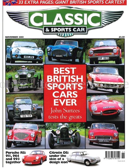 2001 CLASSIC AND SPORTSCAR MAGAZINE NOVEMBER ENGLISCH