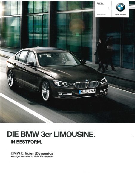 2012 BMW 3 SERIES SALOON BROCHURE GERMAN