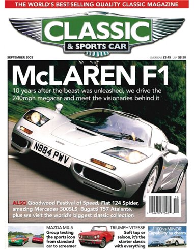 2003 CLASSIC AND SPORTSCAR MAGAZINE SEPTEMBER ENGLISCH