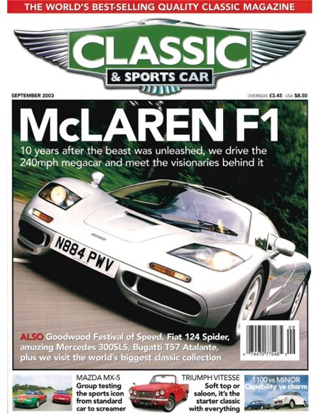 2003 CLASSIC AND SPORTSCAR MAGAZINE SEPTEMBER ENGLISH