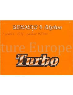 1982 RENAULT 5 ALPINE TURBO INSTRUCTIEBOEKJE FRANS