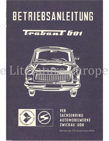 1982 TRABANT 601 OWNERS MANUAL GERMAN