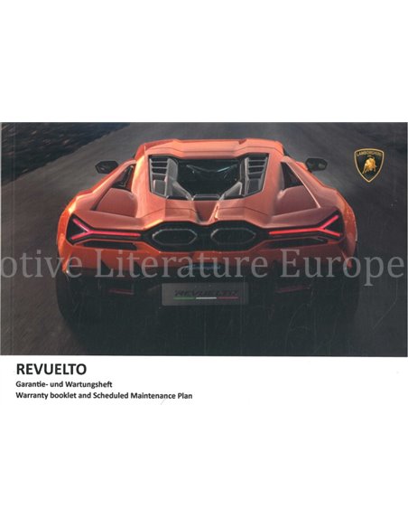 2023 LAMBORGHINI REVUELTO MAINTENANCE & WARRANTY MANUAL GERMAN | ENGLISH
