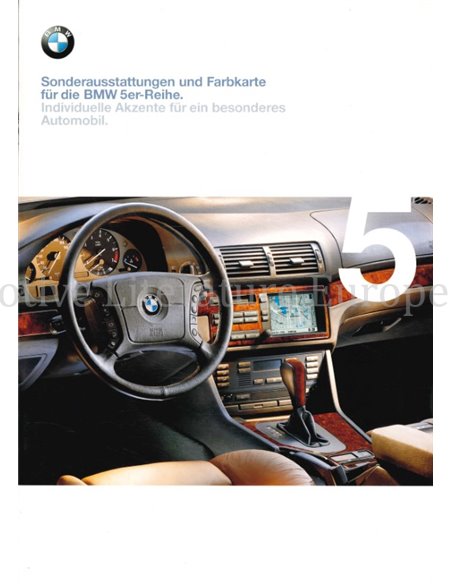 1998 BMW 5 SERIES SPECIAL EQUIPMENT | COLOR CHART BROCHURE GERMAN