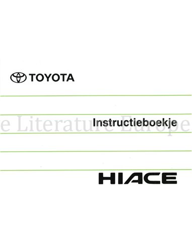 1997 TOYOTA HIACE OWNERS MANUAL DUTCH