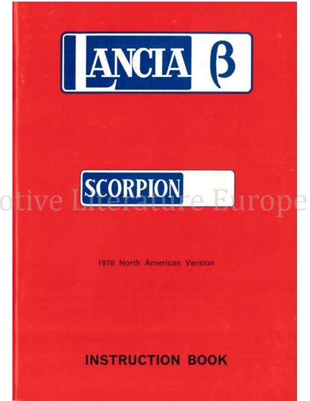 1976 LANCIA BETA SCORPION BETRIEBSANLEITUNG ENGLISCH (USA)