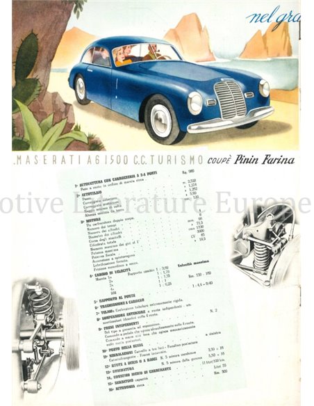 1949 MASERATI PROGRAMMA BROCHURE ITALIAANS