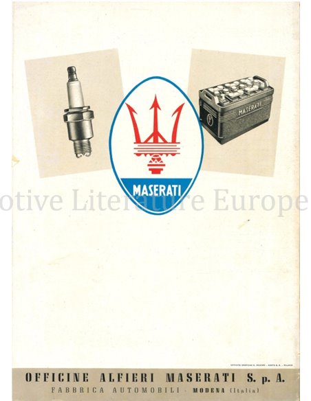 1949 MASERATI PROGRAMMA BROCHURE ITALIAANS