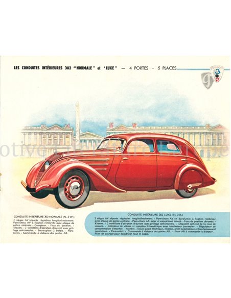 1938 PEUGEOT PROGRAMM PROSPEKT FRANZÖSISCH