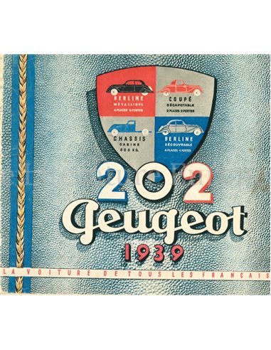 1939 PEUGEOT 202 RANGE BROCHURE FRENCH