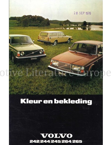 1976 VOLVO 242 | 244 | 245 | 264 | 265 COLOUR AND UPHOLSTERY BROCHURE DUTCH
