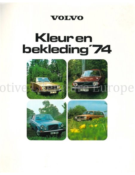 1974 VOLVO KLEUREN EN BEKLEDING BROCHURE NEDERLANDS
