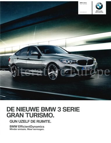 2013 BMW 3 SERIES GRAN TURISMO BROCHURE DUTCH