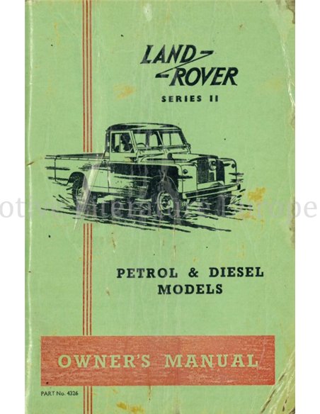 1960 LAND ROVER 88 109 BENZINE | DIESEL lINSTRUCTIEBOEKJE ENGELS