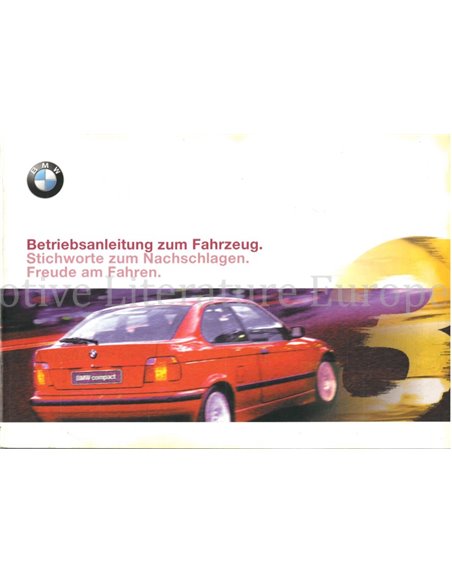 1999 BMW 3 SERIES COMPACT OWNERS MANUAL GERMAN