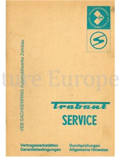 1984 TRABANT DEALER SERVICE HANDBOOK GERMAN