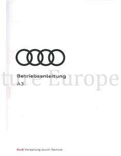 2019 AUDI A3 SALOON | SPORTBACK | CONVERTIBLE OWNERS MANUAL GERMAN