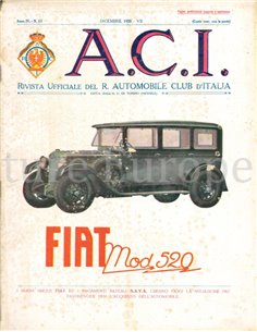 1928 A.C.I. (ORGANO UFFICIALE DELL'AUTOMOBILE CLUB D'ITALIA) MAGAZINE 12 ITALIAN