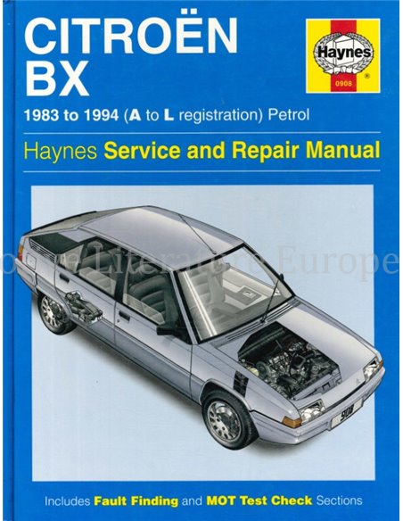 1983-1994 CITROËN BX BENZIN REPERATURANLEITUNG ENGLISCH