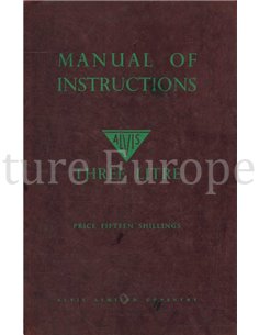 1953 ALVIS THREE LITRE OWNERS MANUAL ENGLISH