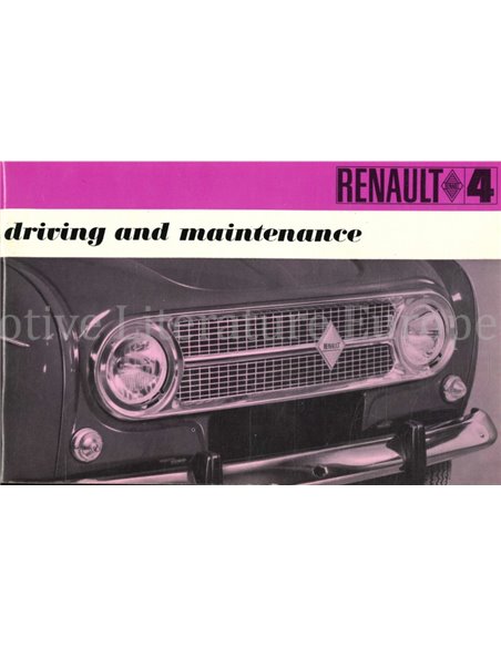 1968 RENAULT 4 BETRIEBSANLEITUNG ENGLISCH