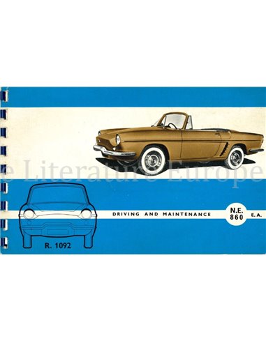 1960 RENAULT FLORIDE INSTRUCTIEBOEKJE ENGELS