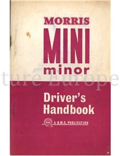 1965 MORRIS MINI MINOR BETRIEBSANLEITUNG ENGLISCH