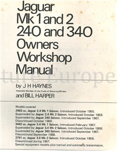 1955-1969 JAGUAR MK I | MK II SEDAN VRAAGBAAK ENGELS 2