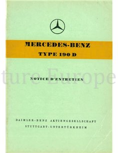 1958 MERCEDES BENZ 190 D INSTRUCTIEBOEKJE FRANS