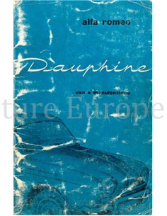 1965 ALFA ROMEO DAUPHINE INSTRUCTIEBOEKJE ITALIAANS