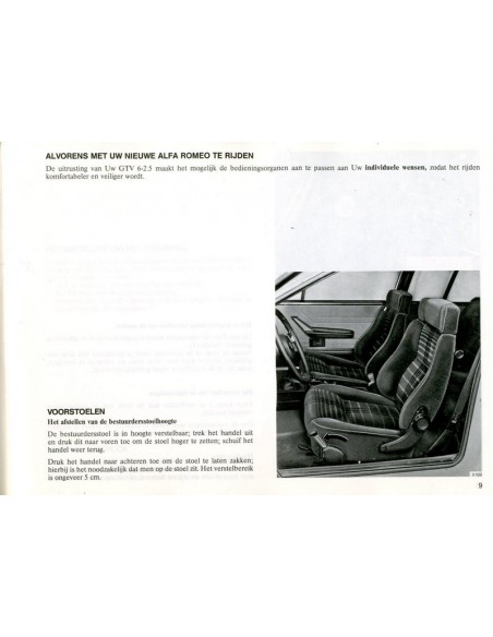 1984 ALFA ROMEO GTV6 2.5 INSTRUCTIEBOEKJE NEDERLANDS