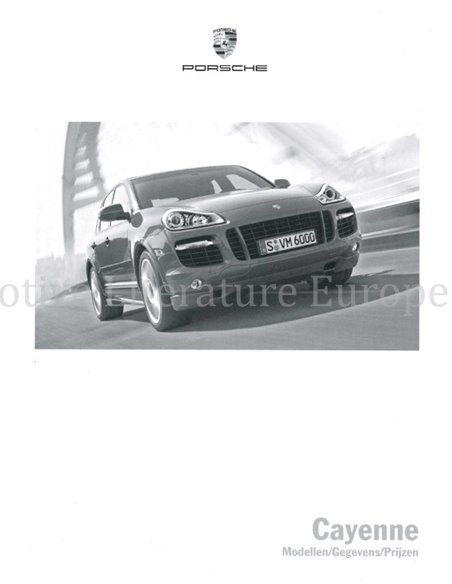 2008 PORSCHE CAYENNE HARDCOVER PROSPEKT NIEDERLÄNDISCH