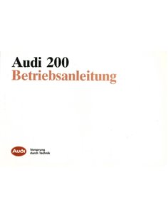 1987 AUDI 200 | 200 QUATTRO | 200 AVANT QUATTRO INSTRUCTIEBOEKJE DUITS