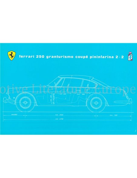 1961 FERRARI 250 GRANTURSIMO COUPE PININFARINA 2+2 PROSPEKT DEUTSCH