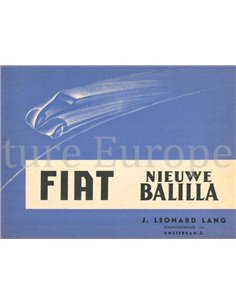 1937 FIAT BALILLA BROCHURE NEDERLANDS