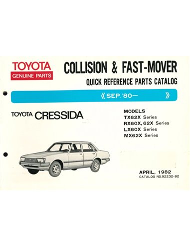 1982 TOYOTA CRESSIDA QUICK SPARE PARTS CATALOG