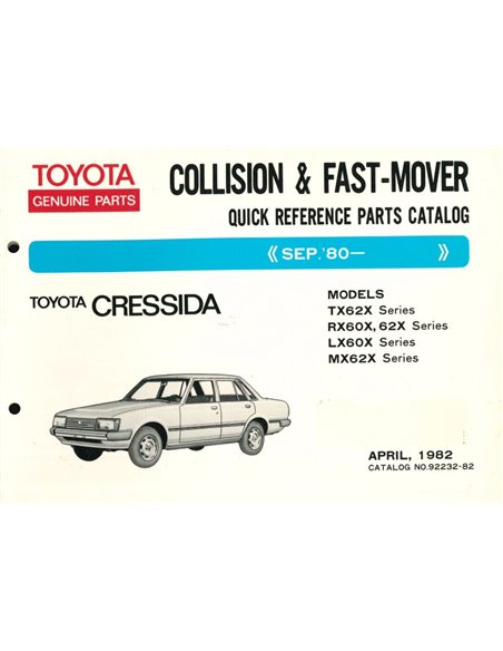 1982 TOYOTA CRESSIDA QUICK SPARE PARTS CATALOG