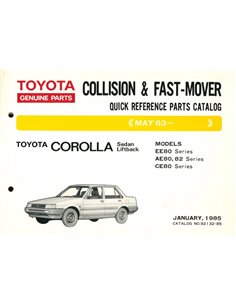 1985 TOYOTA COROLLA SCHNELL ERZATSTEILCATALOG