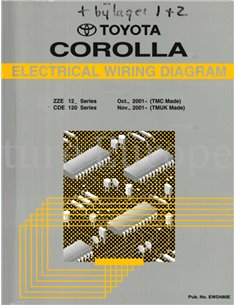 2001 TOYOTA COROLLA ELECTRICAL WIRING DIAGRAM ENGLISH