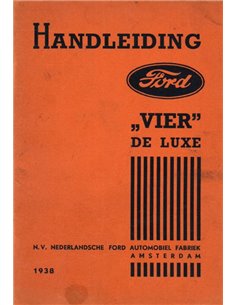 1934 FORD VIER DE LUXE BETRIEBSANLEITUNG NIEDERLÄNDISCH