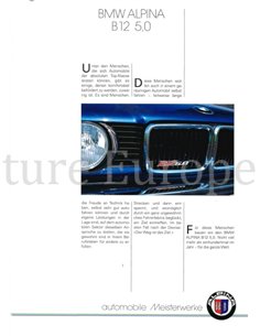 1989 BMW ALPINA B12 5.0 PROSPEKT DEUTSCH 2