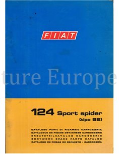 1970 FIAT 124 SPORT SPIDER (TIPO BS) CARROSSERIE ONDERDELENHANDBOEK 