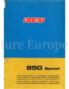 1968 FIAT 850 SPECIAL  CARROSSERIE ONDERDELENHANDBOEK 