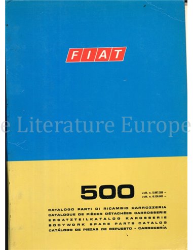 1972 FIAT 500 CARROSSERIE ONDERDELENHANDBOEK 
